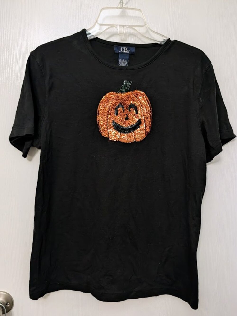 Halloween sequin pumpkin tee Size L